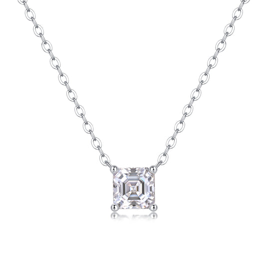 Eternal - A Fashionable And Luxurious Diamond Jewelry Pendant Set With Square Moissanite S925 Sterling Silver