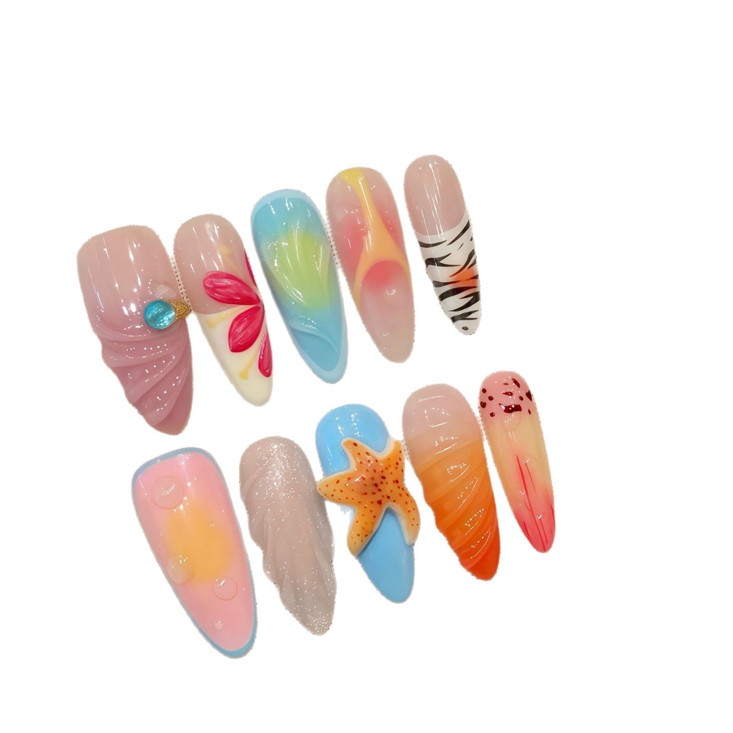 Three-dimensional Starfish Island Vacation Style Wear Nail Tip