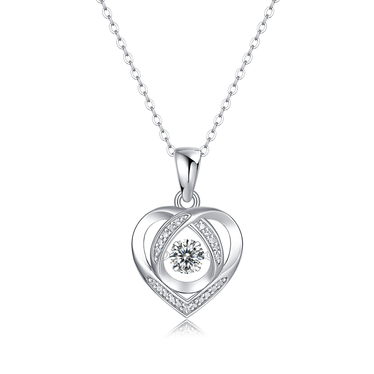 1Heart To Have Your Luxurious Fashion Diamond Pendant Set With Mosan Diamond Silver Ornaments