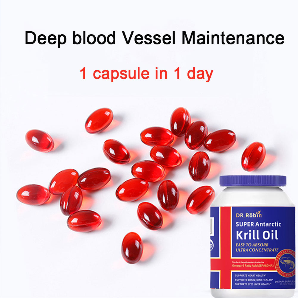 Dr Robin Super Krill Oil  Softgels 60 Capsules Rich In Omega 3 EPA And DHAPhospholipids And Astaxanthin High Concentration  For Men And Women
