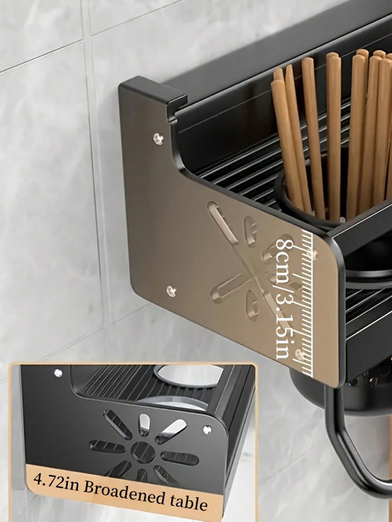 Wall-mounted Space-saving Kitchen Shelf, Non-penetrating Kitchen Wall-mounted Multi-functional Household Storage Rack