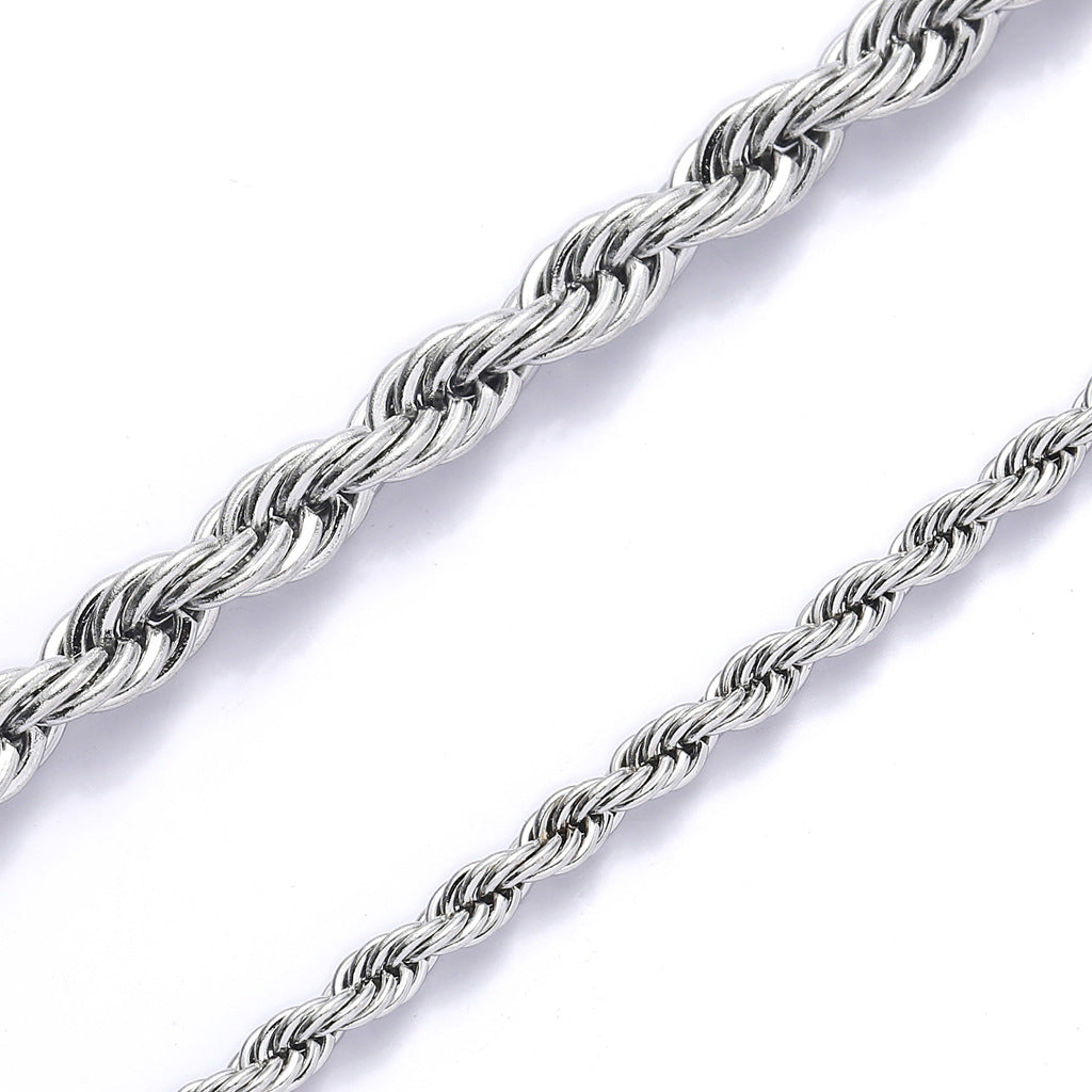 1pc Stainless Steel Twist Chain Necklace,Daily Wear Essential,Ideal Gift For Jewelry Enthusiasts And Crafters