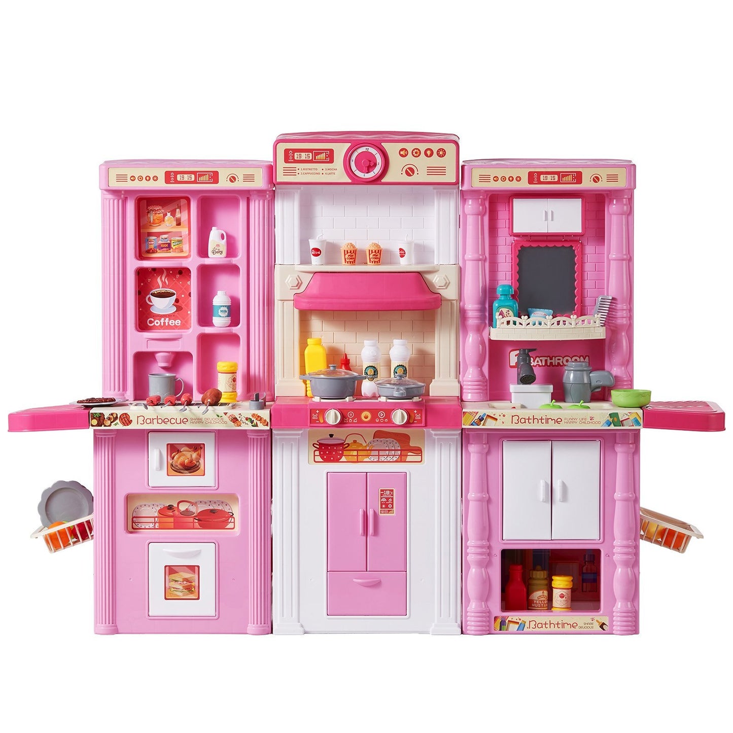 Christmas Gift  VEVOR Kitchen Playset Kids Pretend Cooking Play Toy 74 Piece Accessories