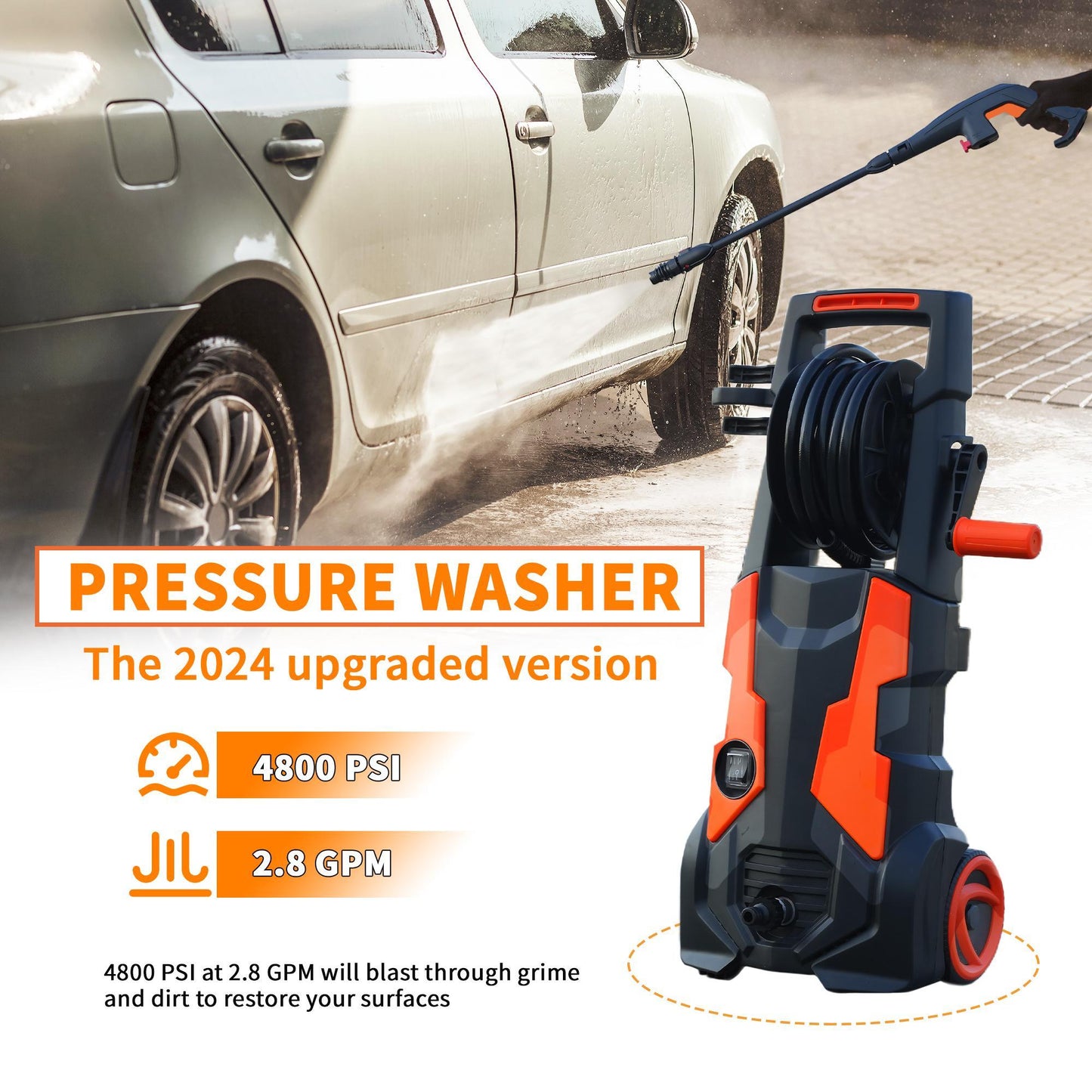 High-performance High-pressure Cleaner For Cars And Building Facades - Powerful Motor, Versatile Accessories, Environmentally Friendly Design