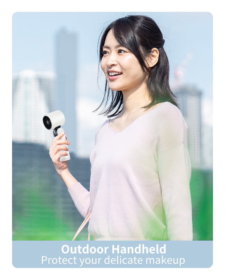 Portable Handheld Fan, Speed Adjustable Turbo Mini Fan, Reduced Temperature Mode, Rechargeable Digital Display Foldable Personal Fan With Night Light, Suitable For Women Men Outdoor