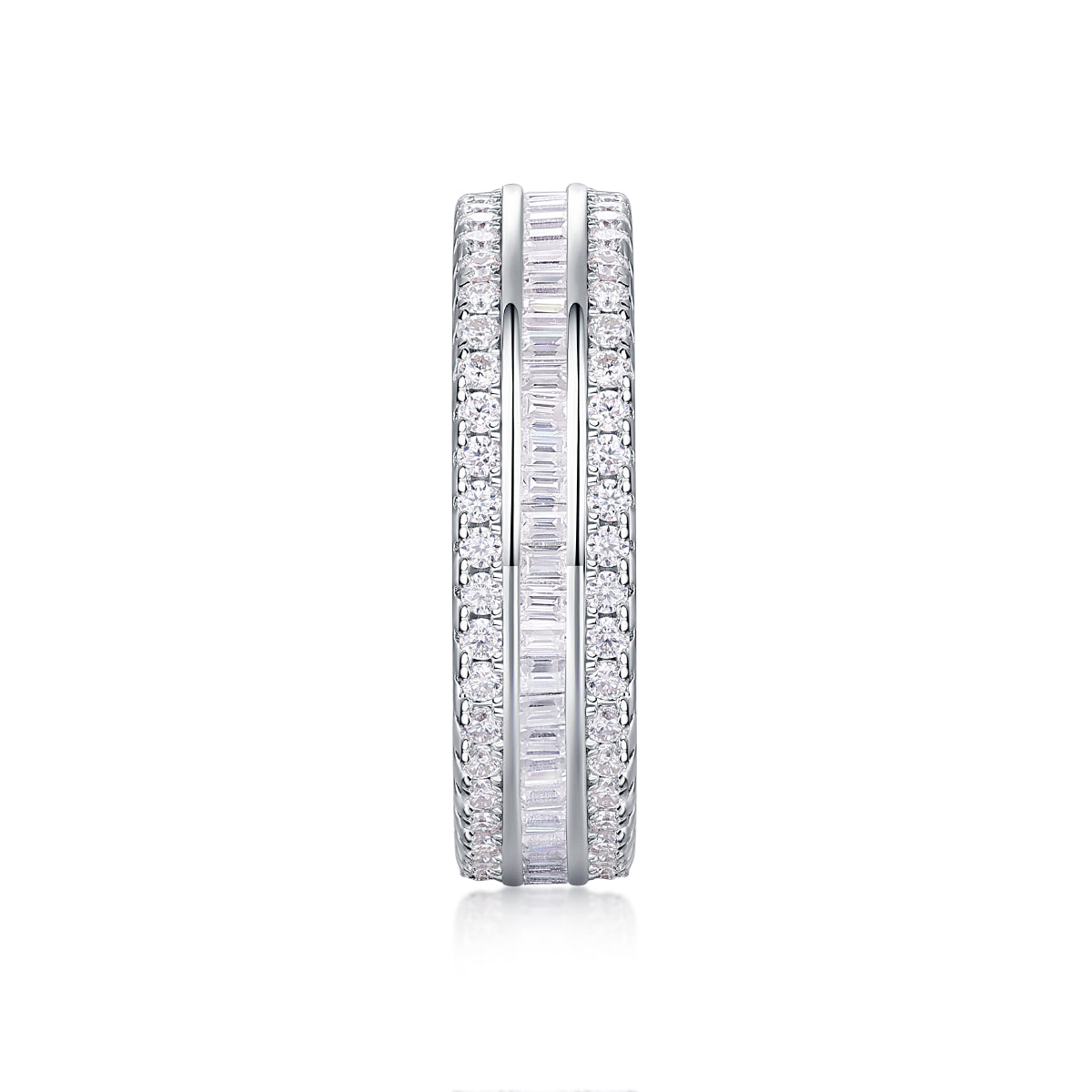 1Square Diamond Arrangement, Double Array Diamonds, Luxury Fashion Moissanite Silver Ring Prohibit TikTok sales