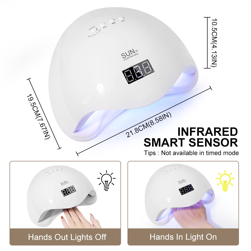 LED Nail Lamp, Nail Dryer Gel Nail Polish Curing LED UV Light With 4 Timers Automatic Sensor LCD Display Professional Nail Art Tools Accessories For Fingernail Toenail Salon