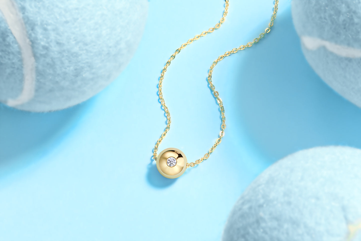 1Fortune Circulation Luxury Fashion Diamond Pendant Necklace Set With Mosan Diamond Silver Ornaments