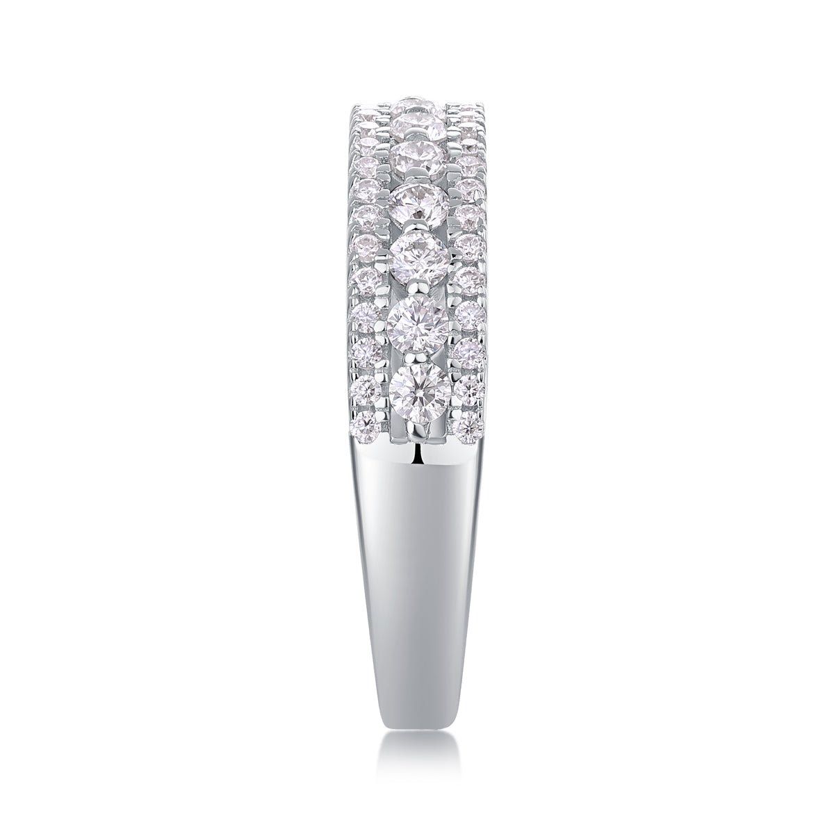 1Luxury Fashion Multi-row Diamond Ring With Moissanite Silver Ring Prohibit TikTok sales