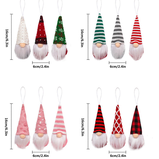 12PCS Christmas Plush Gnome Pendant Xmas Tree Hanging Doll Decor Santa Elf Home Ornaments For Christmas Holiday Winter Birthday Party Indoor Decoration