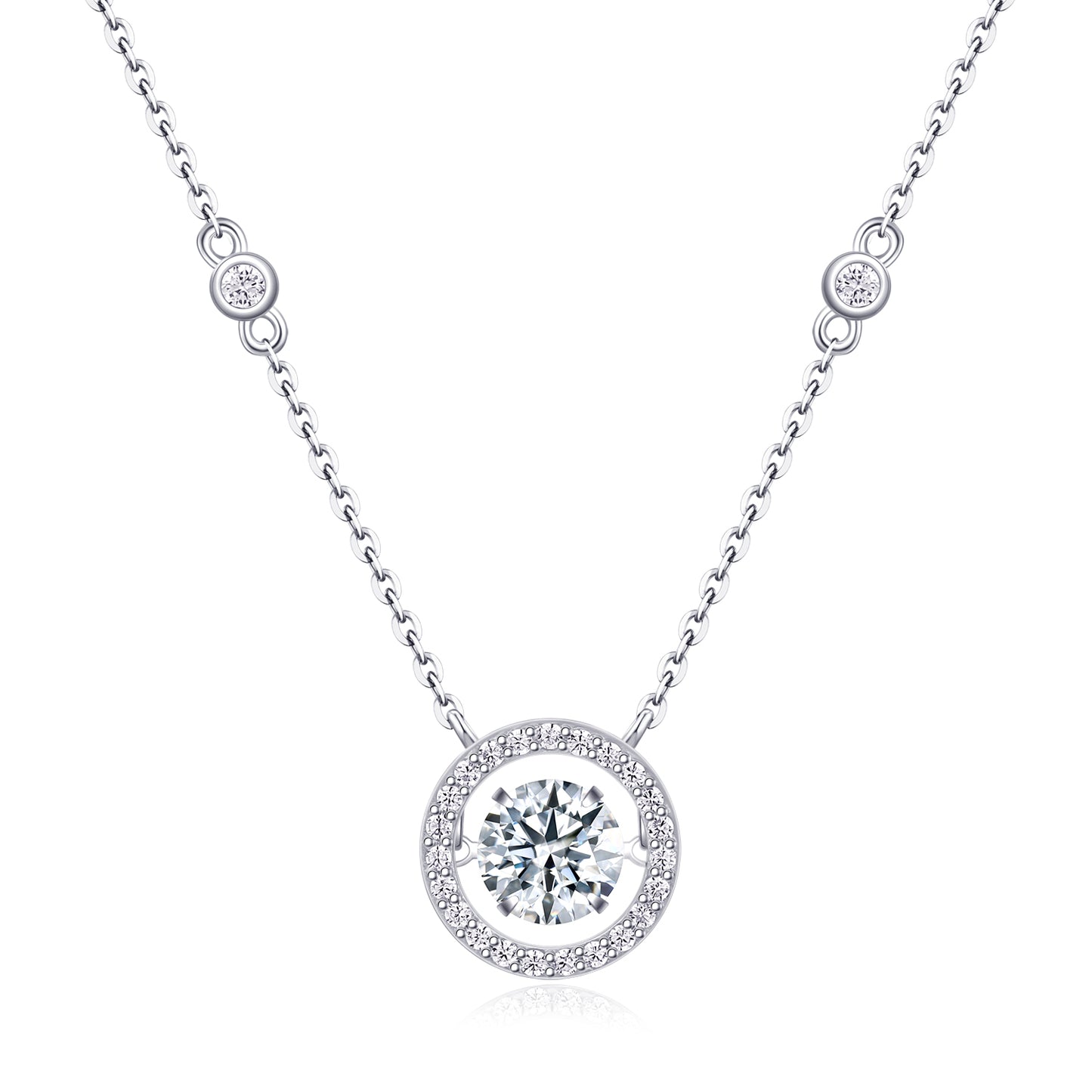 Mobius - A Fashionable And Luxurious Diamond Jewelry Piece Set With 1-carat Moissanite S925 Sterling Silver And Platinum-plated Pendant