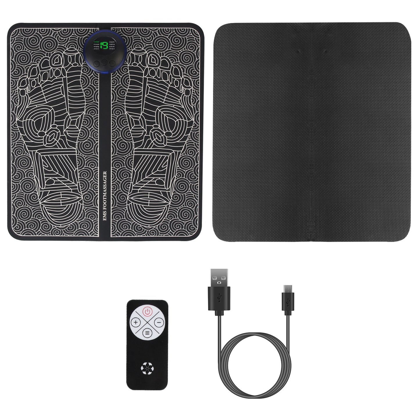 1Pc Foot Massage Pad Electric Stimulator Massager Unit Leg Reshaping Muscle Pain Relax Foldable Massage Mat With 8 Modes 19 Intensity Levels Remote Control