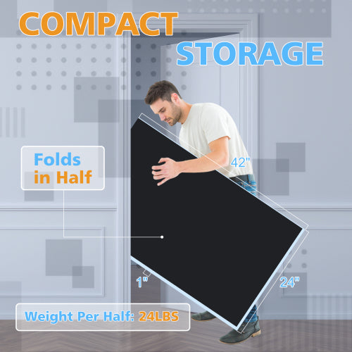 7X4ft Black Mid-Size Ping Pong Conversion Top Foldable & Portable Table Tennis Table Top For Indoor Games