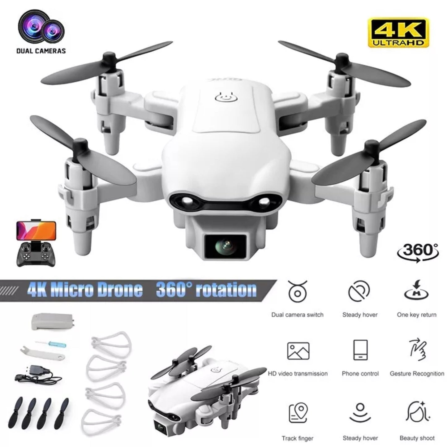V9 Mini Drone For Kids Adults 720P HD FPV Camera, Foldable RC Quadcopter For Boys Girls With Altitude Hold, Headless Mode,