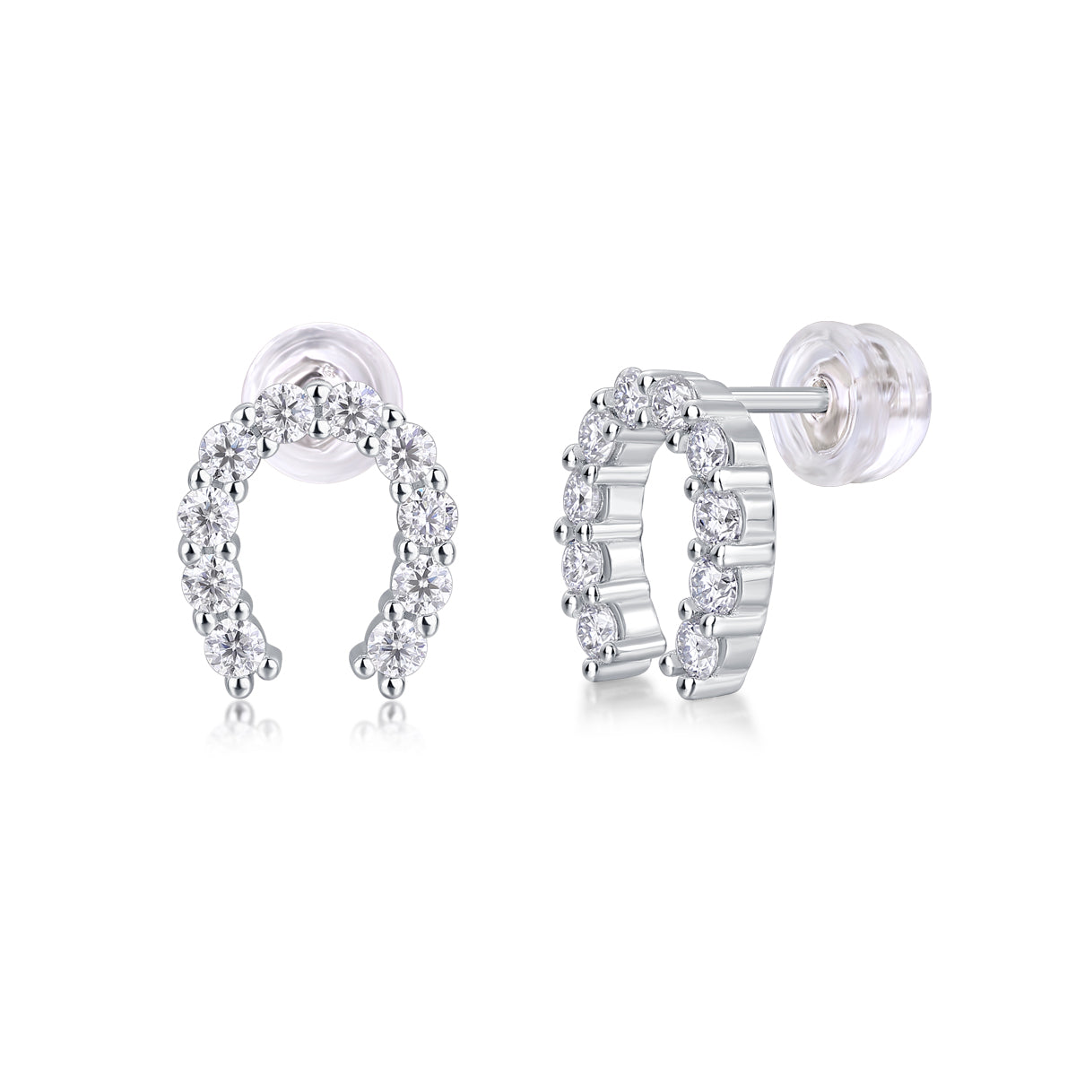 1Keep Happiness Diamond Set Moissanite Silver Earrings Luxury Fashion Diamond Earrings Stud Earrings Prohibit TikTok sales