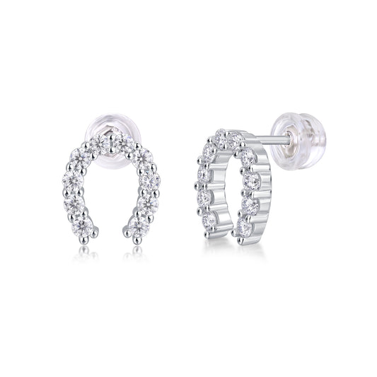 1Keep Happiness Diamond Set Moissanite Silver Earrings Luxury Fashion Diamond Earrings Stud Earrings Prohibit TikTok sales