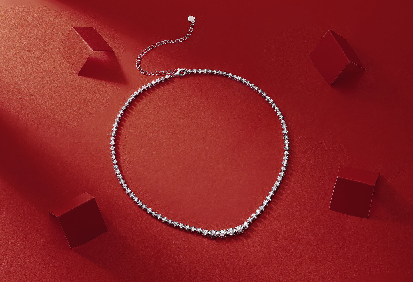 1In The Name Of Light Luxurious Fashion Diamond Pendant Necklace Set With Mosan Diamond Silver Ornaments