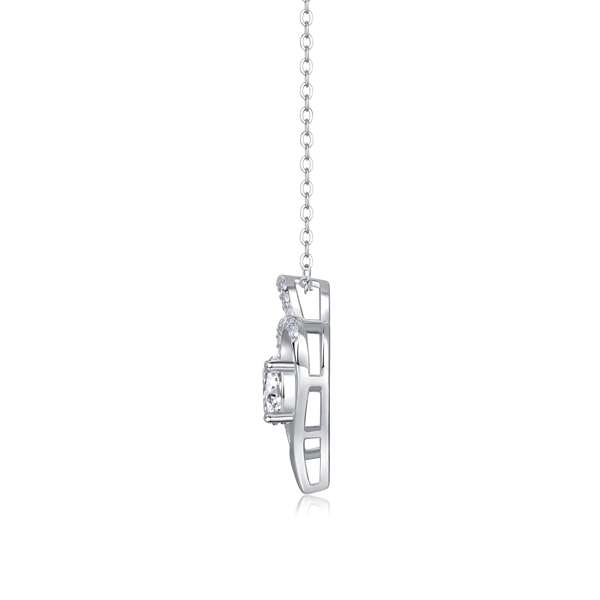 1Heart To Heart Connected Luxury Fashion Diamond Pendant Necklace Set With Mosan Diamond Silver Ornaments Prohibit TikTok sales