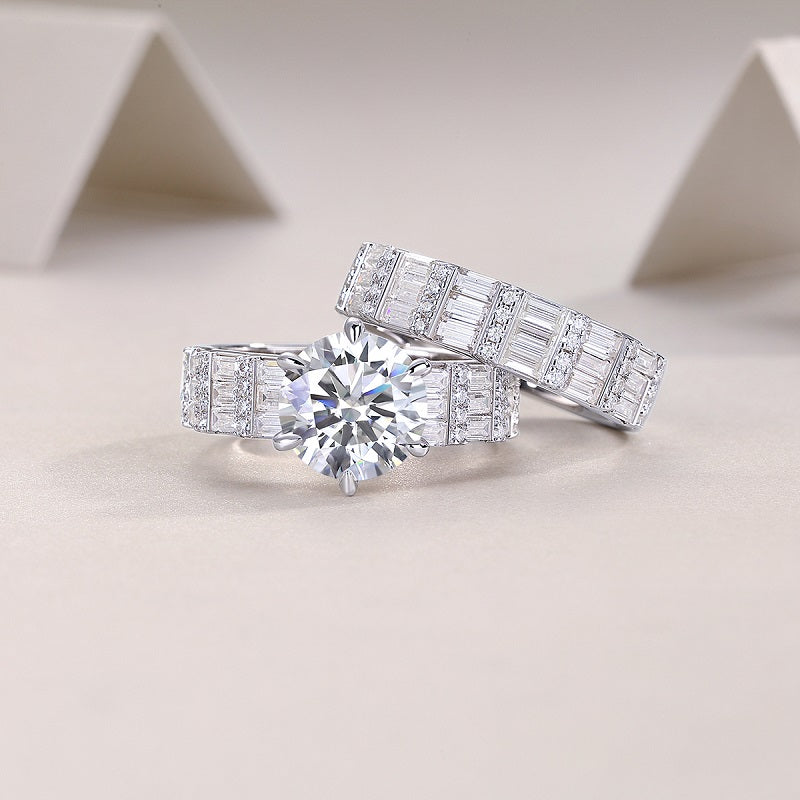 Vanilla - A Fashionable And Luxurious Jewelry Piece Set With 3-carat Moissanite S925 Sterling Silver And Platinum-plated Diamond