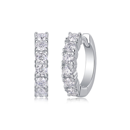 Pursuit - Fashionable And Luxurious Diamond Jewelry Earrings Set With Moissanite S925 Sterling Silver And Platinum-plated Stud Earrings