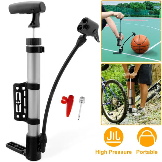 Mini Bike Pump Portable Bicycle Tire Inflator Ball Air Pump W/ Mount Frame For Mountain Road Bike
