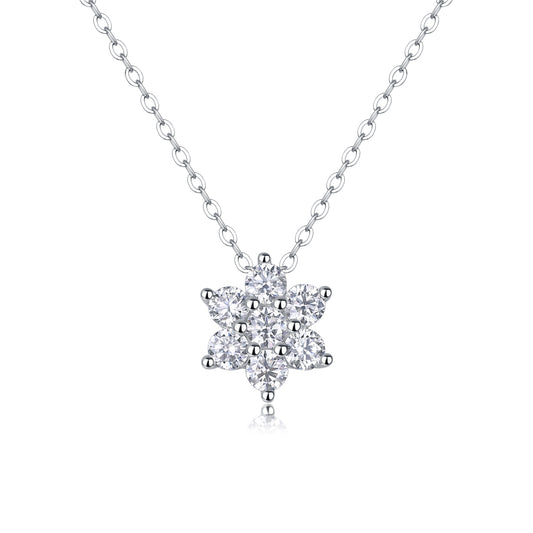Snowflakes Fluttering - A Fashionable And Luxurious Diamond Jewelry Pendant Set With Moissanite S925 Sterling Silver And Platinum Plating