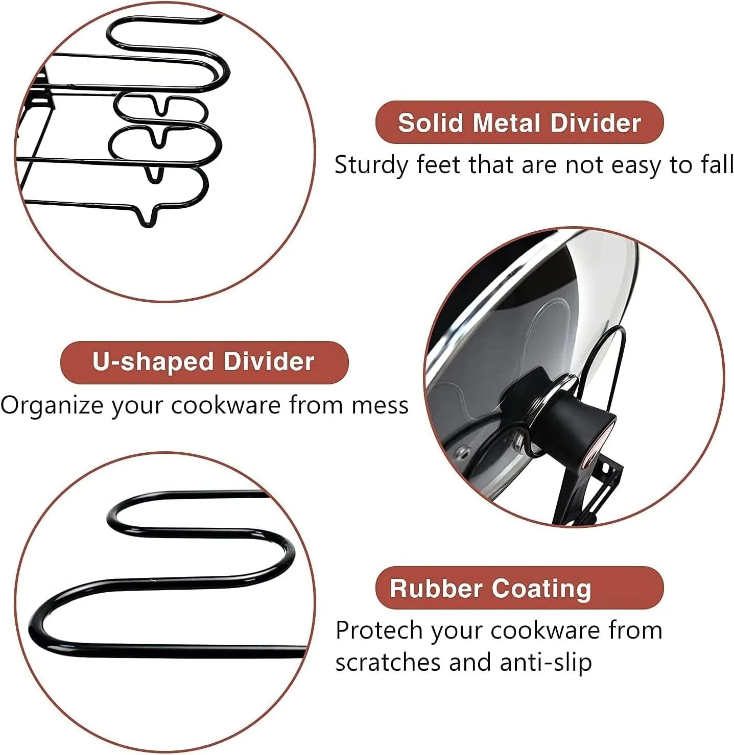 Upgraded 2 Piece Cookware Set Organizer Rack And Dish Drying Rack 8 Tier Pot And Pan Organizer For Kitchen Counter