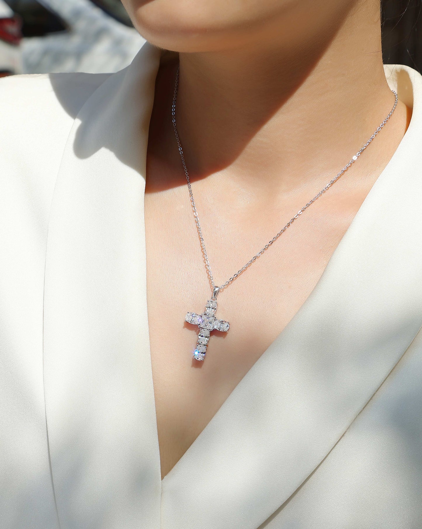 Soul Guidance - Fashionable Jewelry Pendant Set With Moissanite S925 Sterling Silver And Platinum-plated Diamond, Moissanite Silver Jewelry