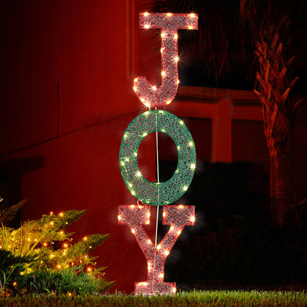 29X27X99cm, JOY Letter 2D Warm White Light, Mesh Powder 4.5V, 1.35W, Classic Elements Of Christmas Lighting
