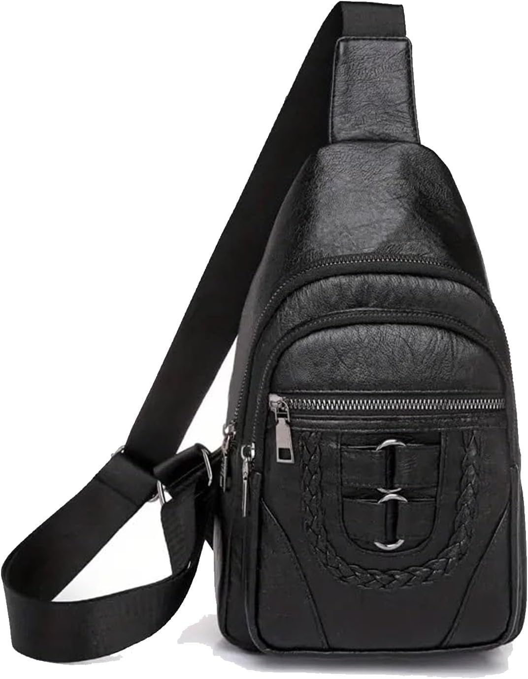 Men's And Women's Retro Leather Crossbody Bag Chest Bag