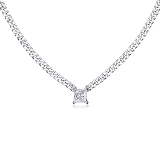 Zhang Yang - A Fashionable And Luxurious Diamond Jewelry Pendant Set With Square Moissanite S925 Sterling Silver
