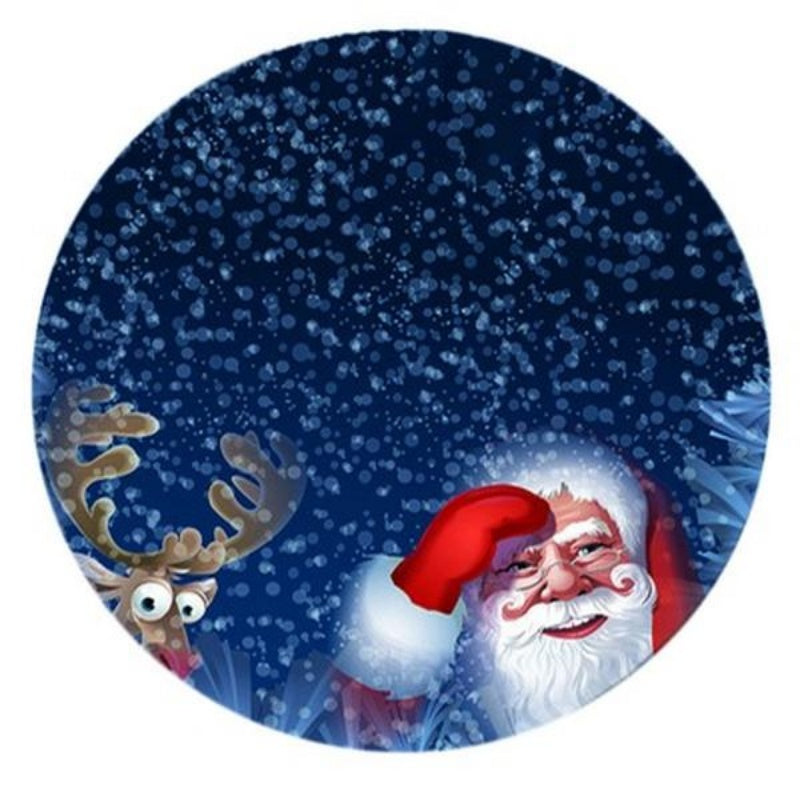 Elastic Edge Fits Santa Claus Christmas Tablecloth