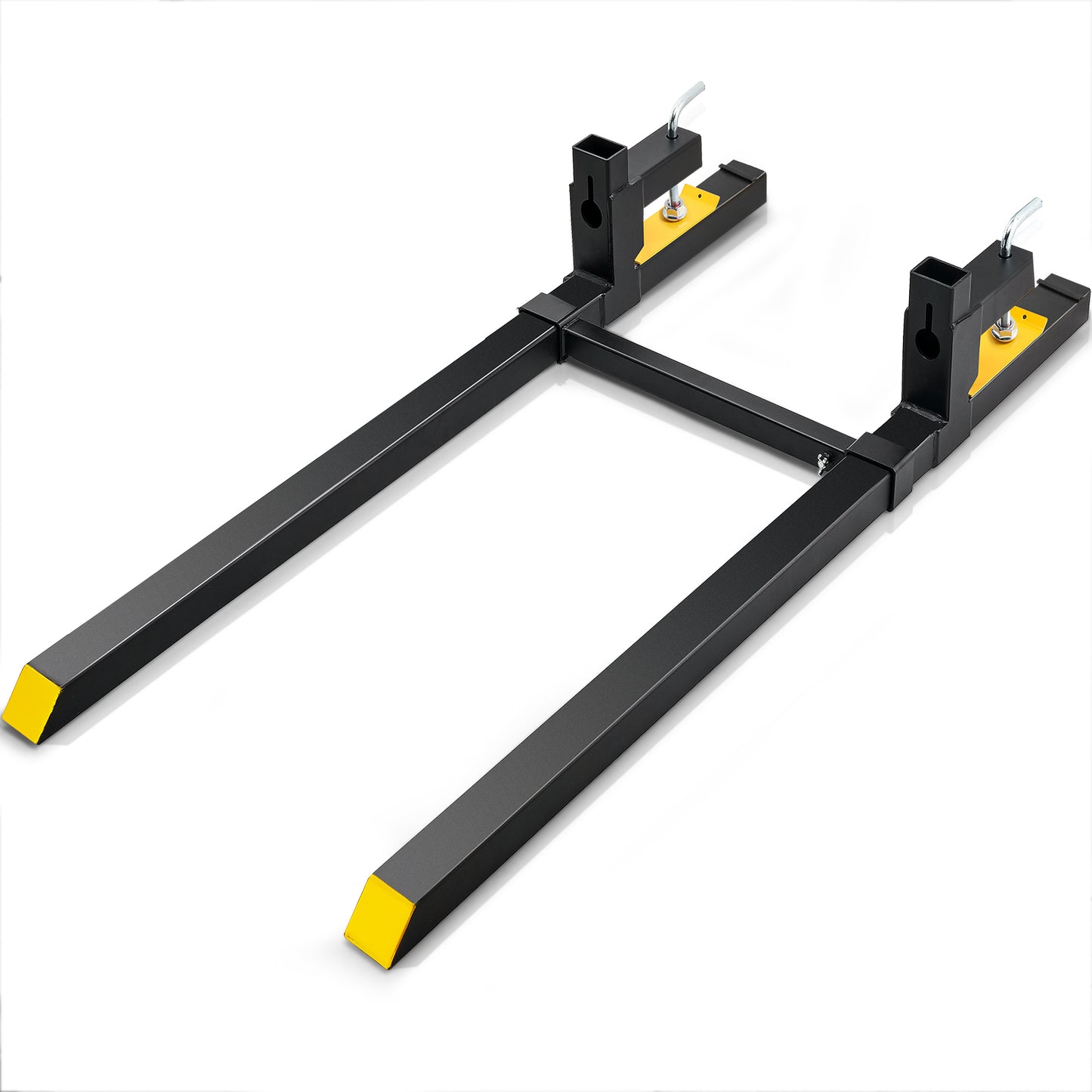 Pallet Forks, 2000 Lbs Tractor Bucket Forks,  Total Length Clamp On Pallet Forks With Adjustable Stabilizer Bar, Heavy Duty Pallet Forks For Tractor Attachments, Skid Steer, Loader Bucket