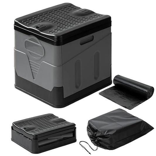 1Pc Portable Toilet For Car Camping Boating Hiking Outdoor Travel Potty With Carry Bag Foldable Emergency Toilet With Lid Trash Bags
