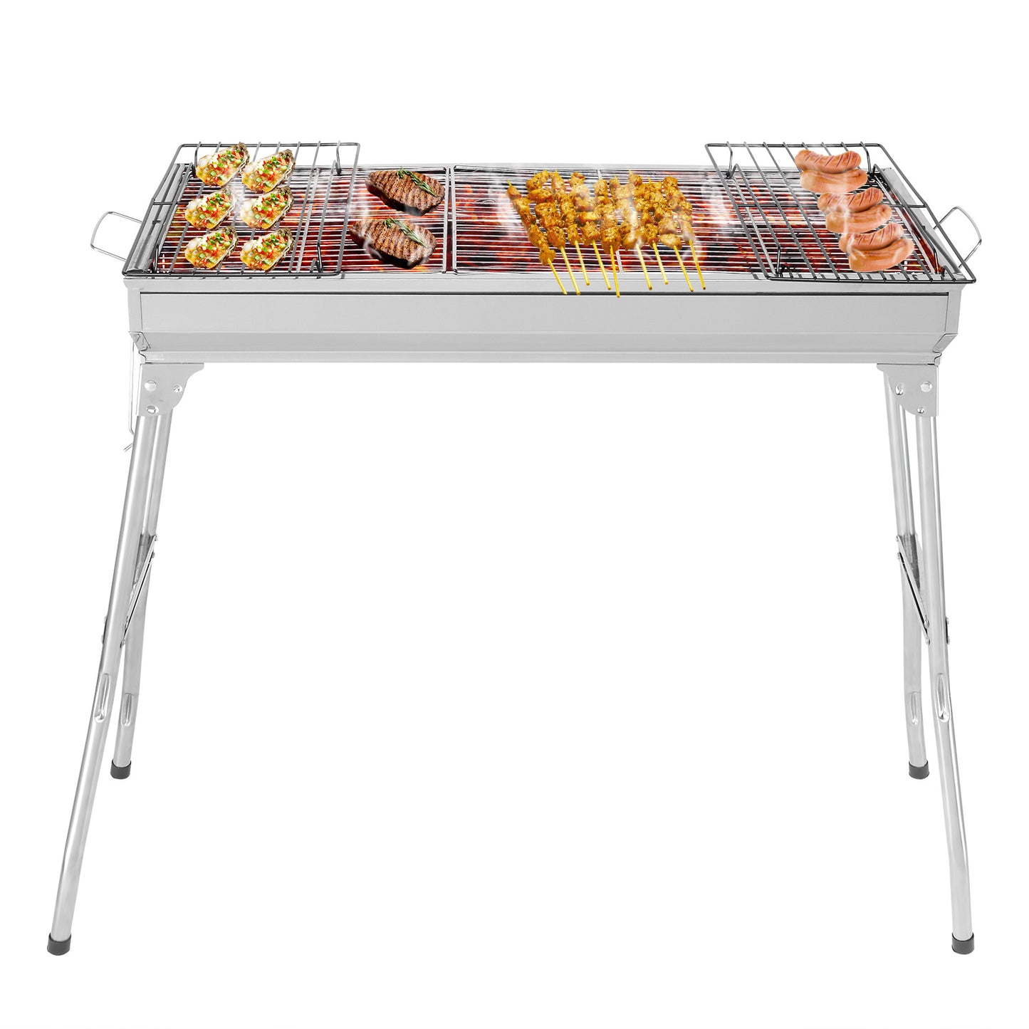 100x31x71cm Silver Stainless Steel Barbecue