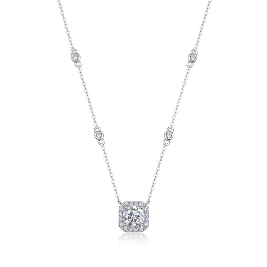 Flower Love - A Fashionable And Luxurious Diamond Jewelry Pendant Set With 1-carat Moissan Diamond S925 Sterling Silver And Platinum Plating