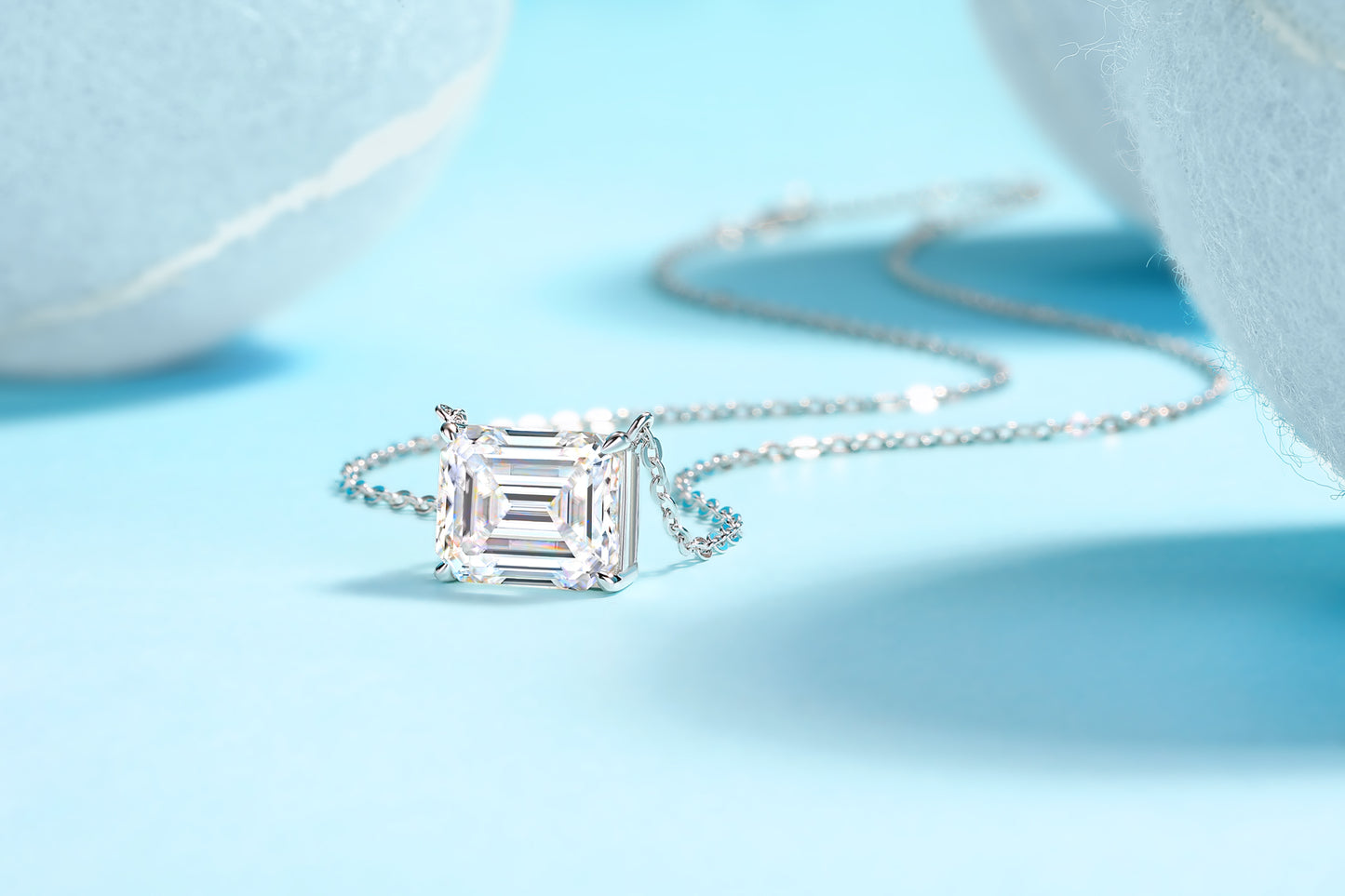 1Mirage In The Mirror - A Trendy Diamond Pendant Necklace Set With Octagonal  Moissanite S925 Sterling Silver And Platinum Plating Prohibit TikTok sales
