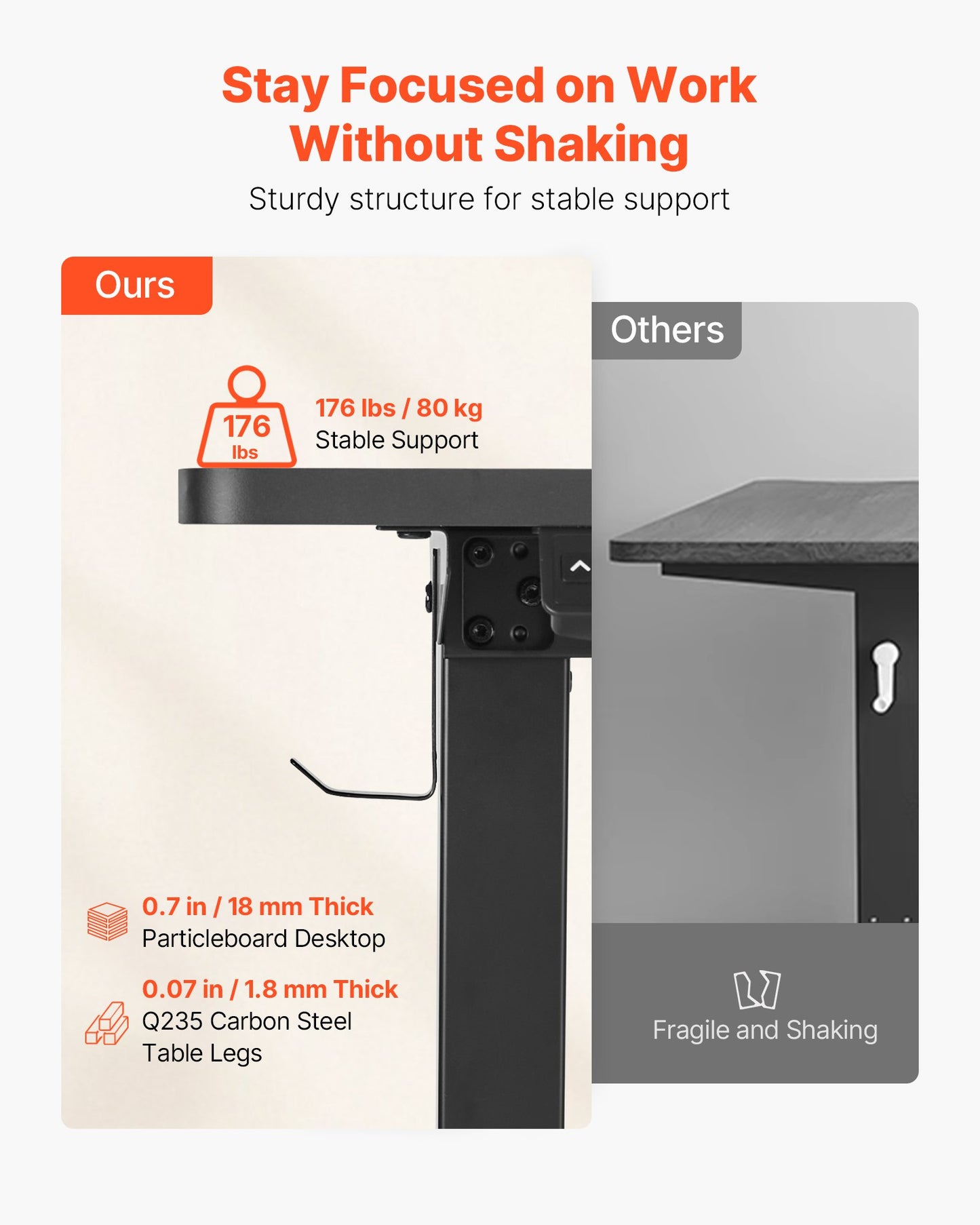 L Shaped Desk Electric Adjustable Height Corner Gaming Desk W/ Light Strip