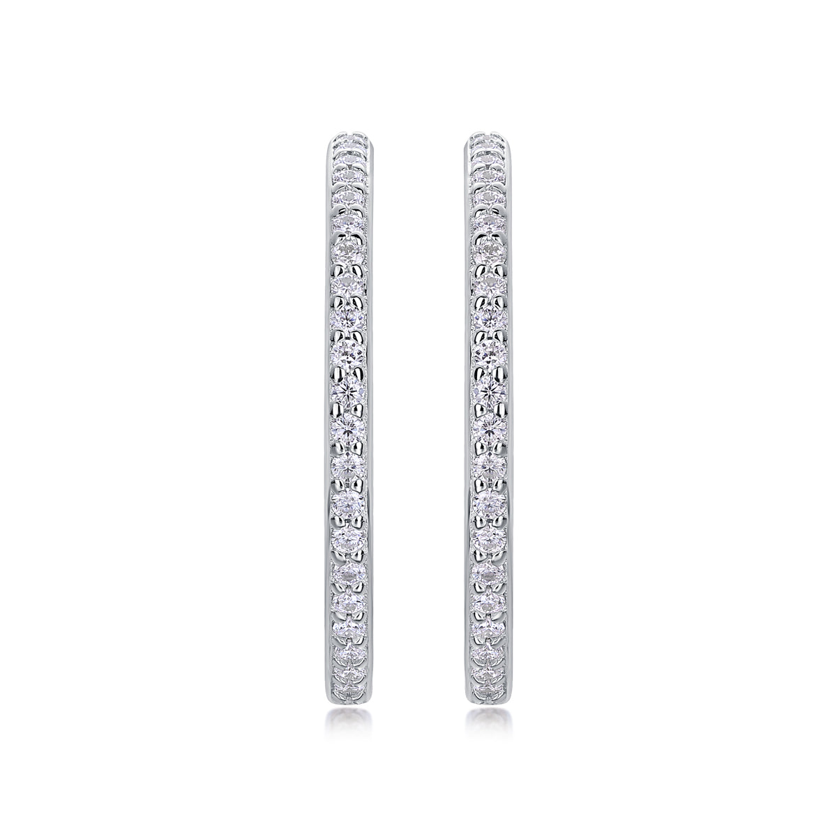 Ribbon - Square Moissanite S925 Sterling Silver Earrings With Platinum-plated Stud Earrings, A Fashionable And Luxurious Diamond Jewelry Accessory