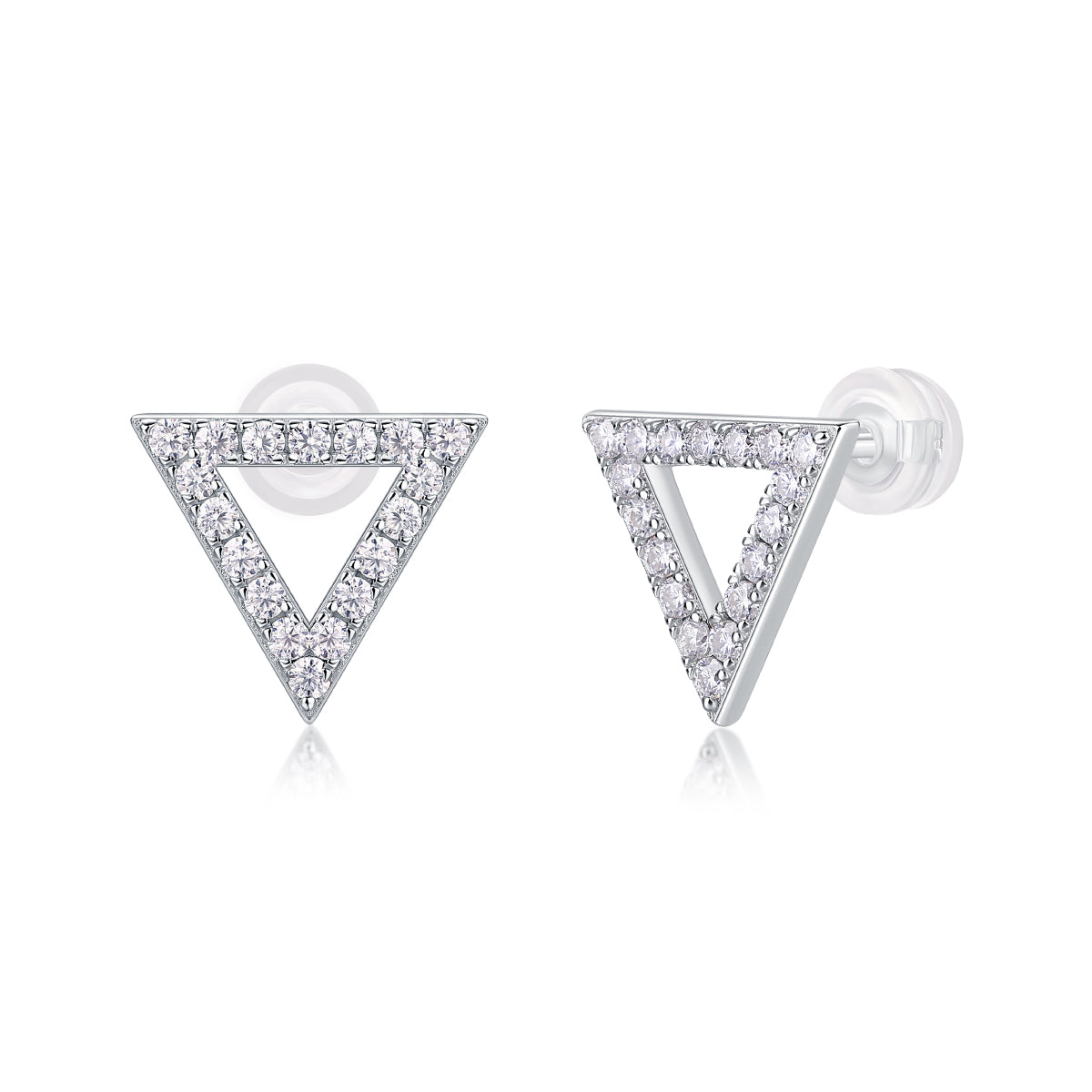 Unique - Set With Moissanite S925 Sterling Silver And Platinum-plated Stud Earrings, Fashionable, Trendy And Affordable Jewelry