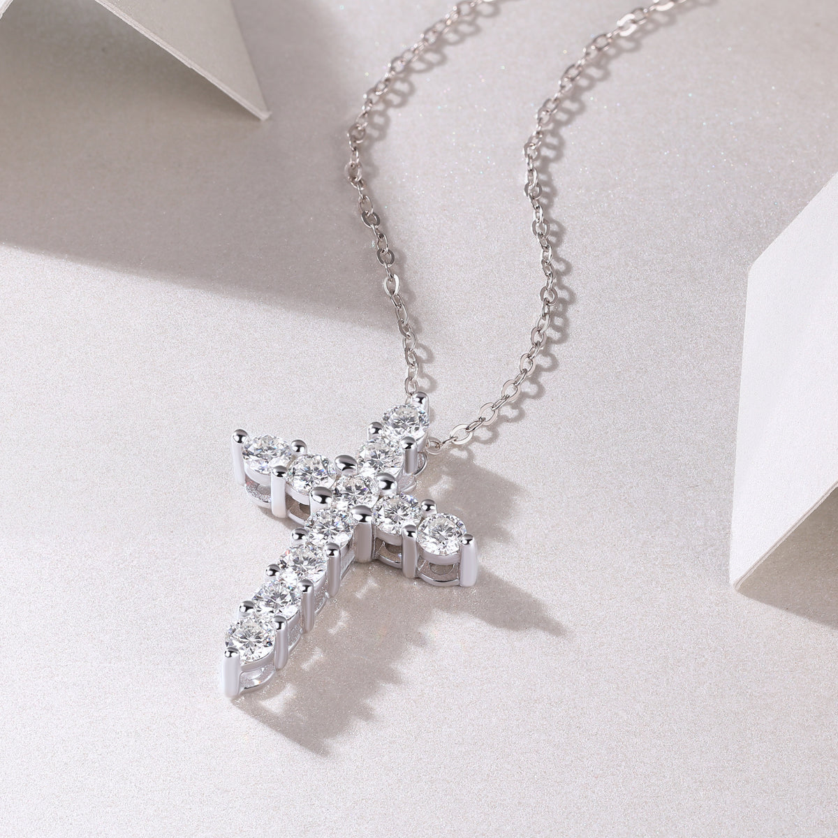 1Faith Luxury Fashion Diamond Pendant Necklace Set With Mosan Diamond Silver Ornaments Prohibit TikTok sales