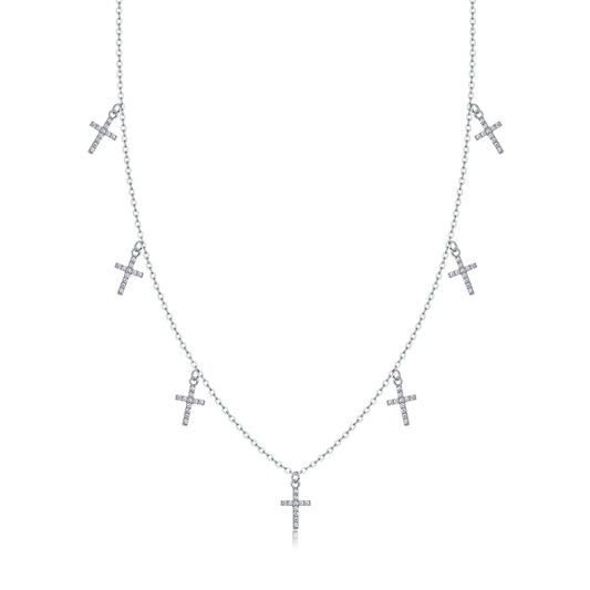Holy Light Cross - A Fashionable And Luxurious Diamond Jewelry Pendant Set With Moissanite S925 Sterling Silver And Platinum Plating