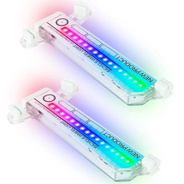 2Pcs 32LEDs Patterns Cycling Lights Rainbow Wheel Tire Lamp