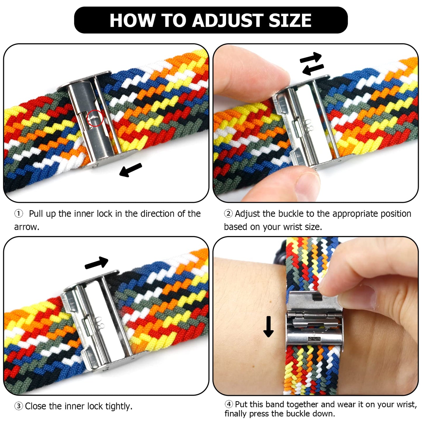 Nepfaivy Compatible With Apple Watch Band - 38mm 40mm 41mm 42mm 44mm 45mm 49mm Braided Stretchy Sport Band For Apple Watch Series SE 8 7 6 5 4 3 2 1, Women Men Nylon Fabric Elastic Loop Breathable Wat