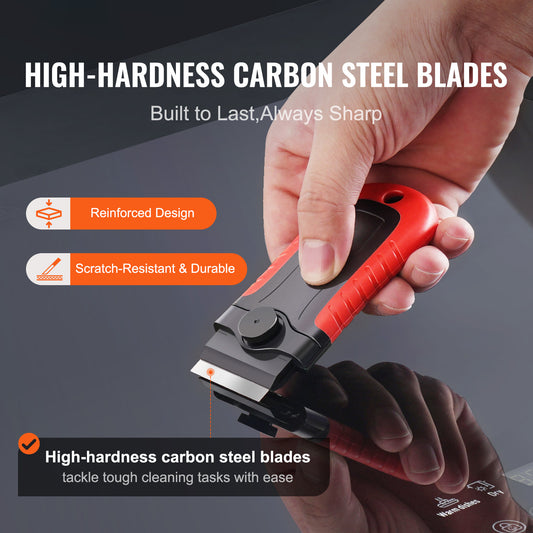 VEVOR Razor Blade Scraper Locking Scraper Tool 15 Extra Blades With Security Cap