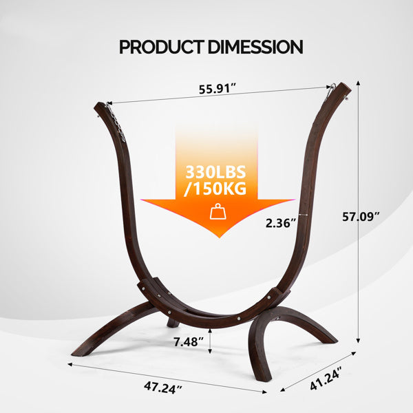 Carbonized Color Curved Hanging Chair Frame, Excluding Hanging Chair