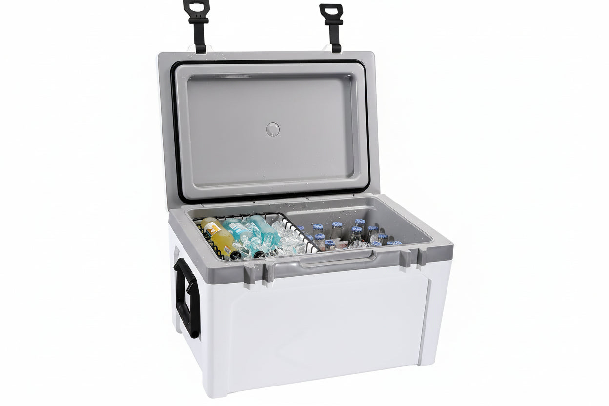 Insulated Portable Cooler, 52 Qt, Holds 50 Cans, Ice Retention Hard Cooler With Heavy Duty Handle, Ice Chest Lunch Box For Camping, Beach, Picnic, Travel, Outdoor, Keeps Cool For Up To 6 Days