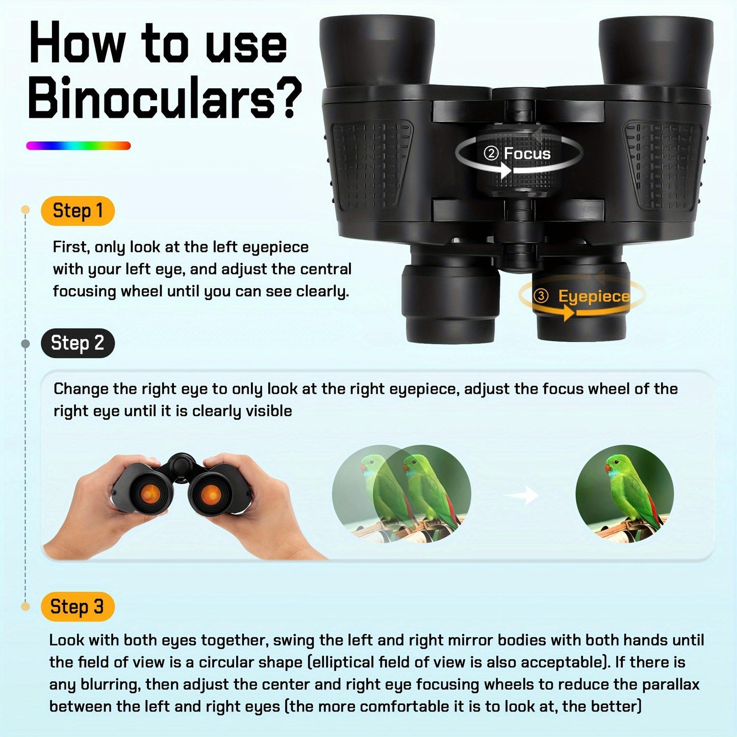 High-power Binoculars For Outdoor Sports, Concerts And Professional Bird Watching