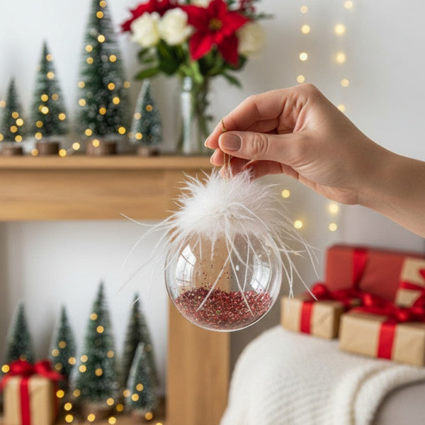 6PCS Set Glass Christmas Ornaments Decorative Hanging Balls For Tree & Holiday Party Decor Festive Home Decorations FBA Shipment