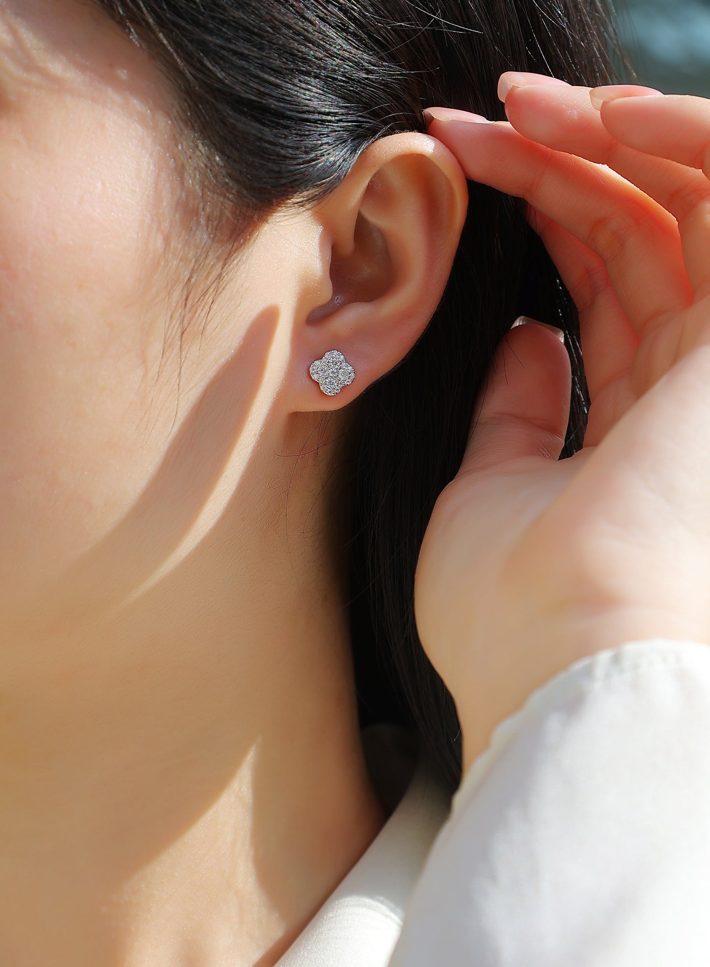 Ningxiang - Fashionable And Luxurious Diamond Jewelry Earrings Set With Moissanite S925 Sterling Silver And Platinum-plated Stud Earrings